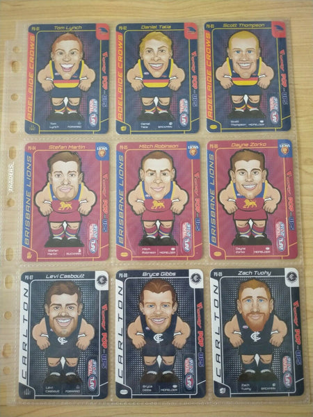 2016 AFL Teamcoach Footy Pop-Ups Complete Set Of 54 Cards