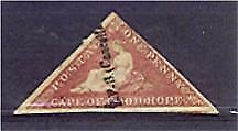 Cape of Good Hope South Africa SG 18b, 1d deep brown-red Triangle Used