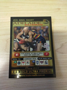 2001 Teamcoach Gold Prize Card Adelaide 203 Nigel Smart