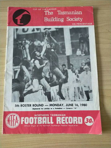 Northern Tasmania Football Association Saturday 16th June 1980 Football Record