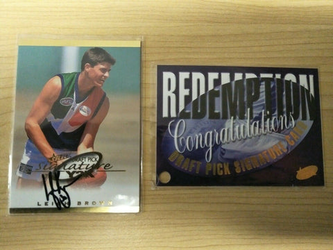 2000 Select AFL Millenium Draft Pick Signature Card + Redemption Leigh Brown