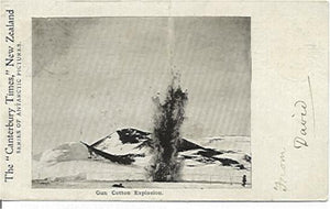 New Zealand Antarctic 1904 Canterbury Times, NZ postcard - Gun cotton explosion