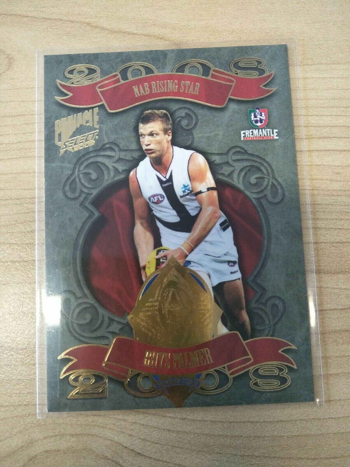 2009 Select Pinnacle Rhys Palmer Fremantle Rising Star Medal Card