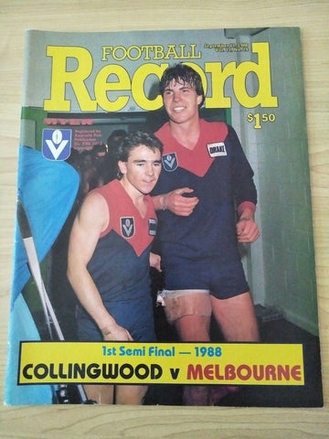 VFL 1988 First Semi Final Football Record Collingwood v Melbourne