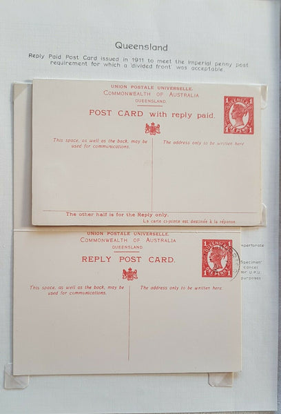 Queensland, Australian States, reply postcard collection ex Ron Butler.