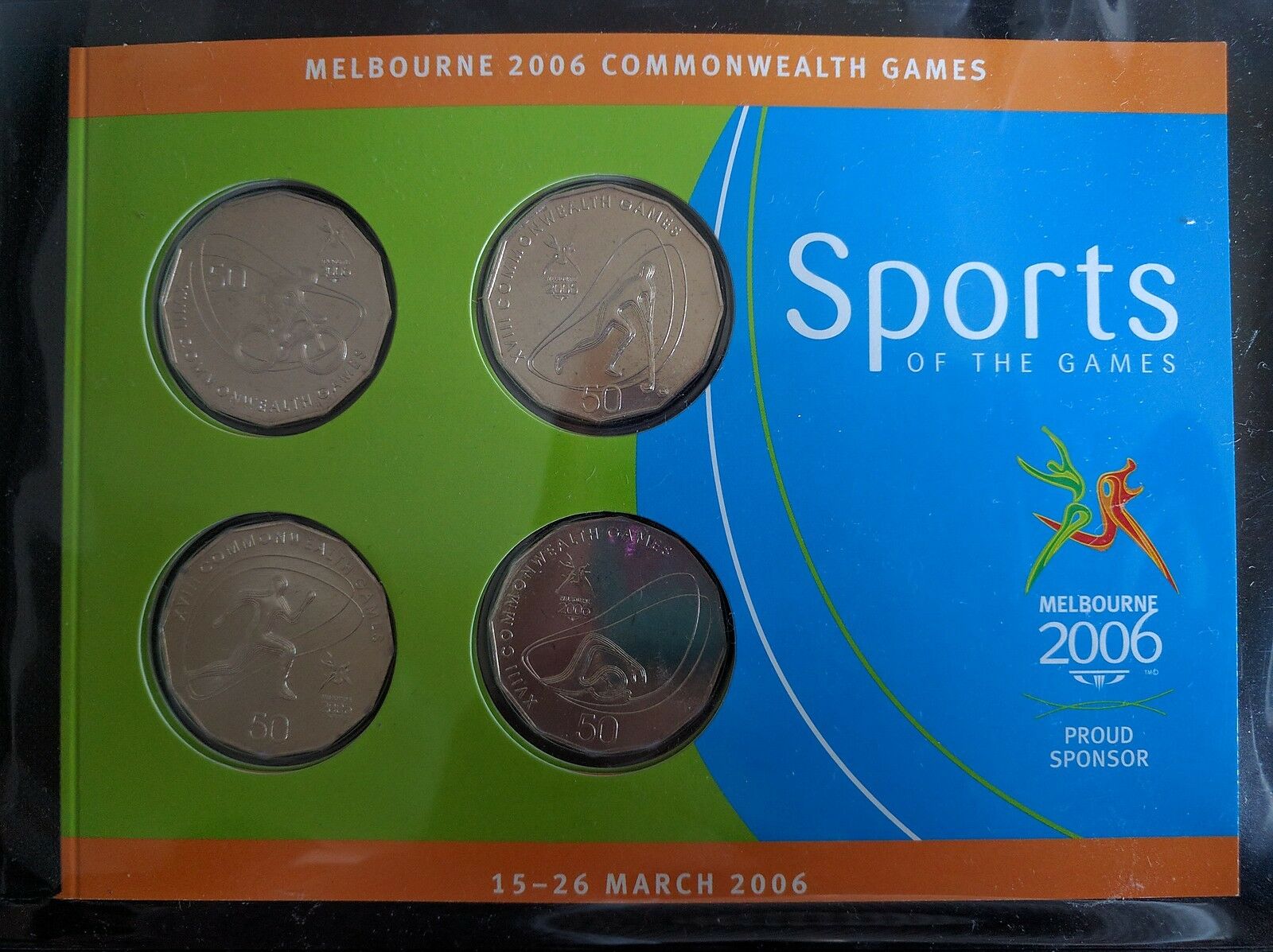 Australia Sports of the Games Prestige Stamp Booklet  PB84 plus 4 special coins