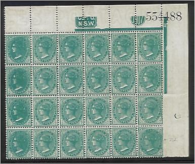 NSW Australian States SG 333b ½d Type 2 block of 24 incl unlisted Die 1+2 pairs