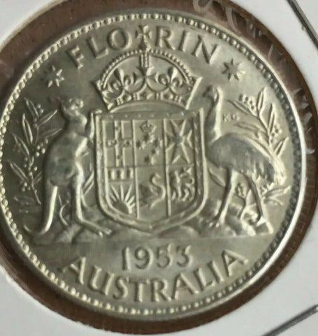 Australia 1953 Florin Uncirculated