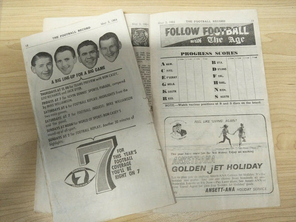 VFL 1964 May 2 Football Record Footscray v Collingwood