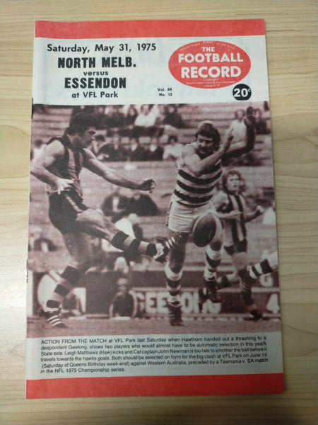 VFL 1975 Lot of Football Records - North Melbourne Premiership Year