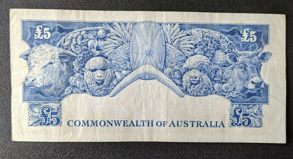 Australia Banknote 1954 R49 £5 Five Pounds Coombs/Wilson Banknote