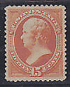 USA Scott# 152 15c orange Daniel Webster Mint with tiny thin on back