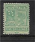 WA Western Australia Australian States SG 148 5/-  stars constellations inverted watermark MLH