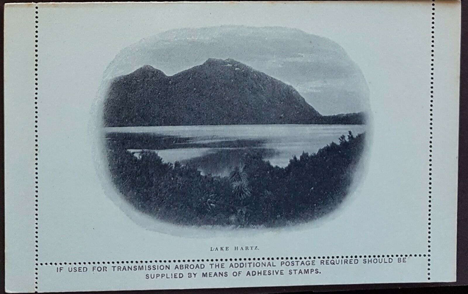 Tasmania Australian States 2d Letter Card Lake Hartz. M