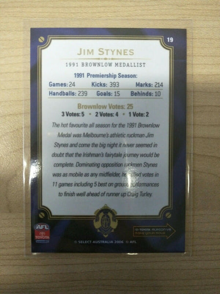 2006 Select 1991 Brownlow Sketch Card Jim Stynes Melbourne Demons