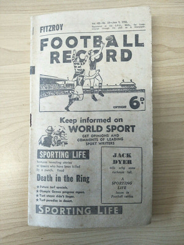 VFL 1956 June 9th Football Record Fitzroy v Collingwood