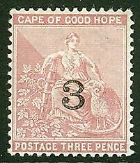 Cape of Good Hope South Africa Queen Victoria SG 37 3d on 3d pale dull rose  MLH