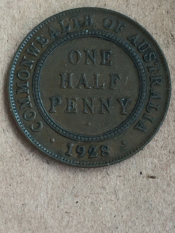 Australia 1928 Half Penny 1/2d EF