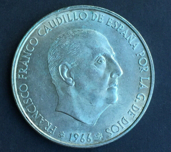 Spain 1966 100 Pesetas Silver Uncirculated