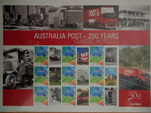 Australia Post 55c Souvenir Sheet - Australia Post 200 Years Classic Vehicles