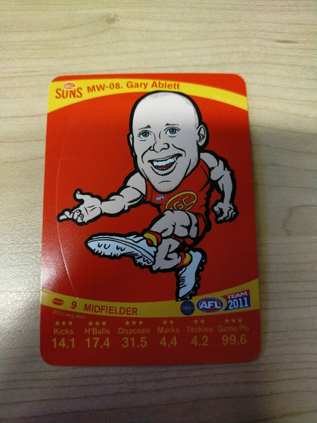 2011 Teamcoach Magic Wildcard Printing Error Card Gary Ablett Gold Coast Suns