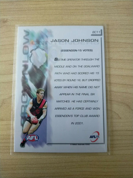 2002 Select Exclusive Gold Brownlow Contender Jason Johnson Essendon BC11