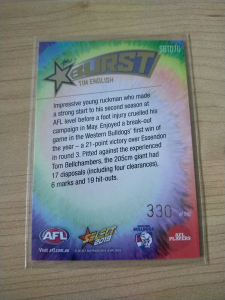 2019 Select Tie Dye Starburst Tim English Western Bulldogs