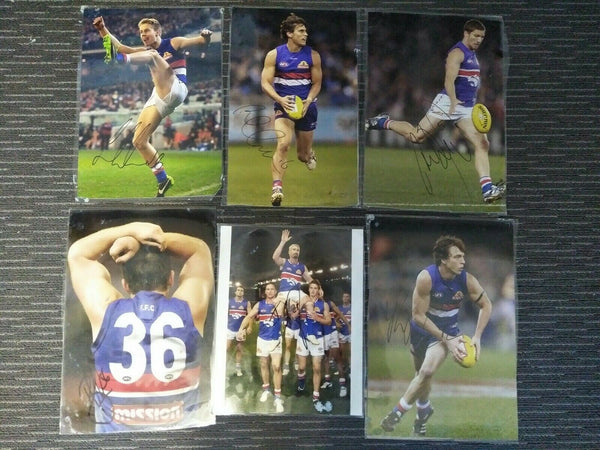 Lot Of Western Bulldogs Memorabilia Including Hat, 40+ Signed Photos, Cards