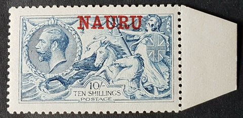 Nauru on GB Great Britain 10/- KGV seahorse mint unhinged SG 23 cert