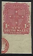 NSW Australian States SG 299a 1d arms stars error Imperf with part Monogram MLH