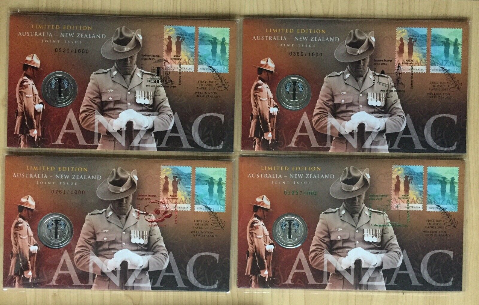 Australia NZ New Zealand 2015 50c Joint Issue Sydney Stamp Expo Set of 8 PNCs.