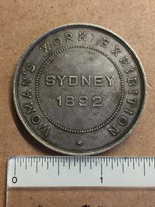 Australia: 1892 Women's Work Exhibition Sydney medal silver RARE