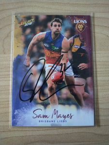 2018 Select Sam Mayes Brisbane Football Card Hand Signed