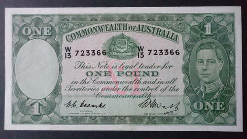 Australia R31 One Pound KGV1 Banknote Coombs/Watt aUnc