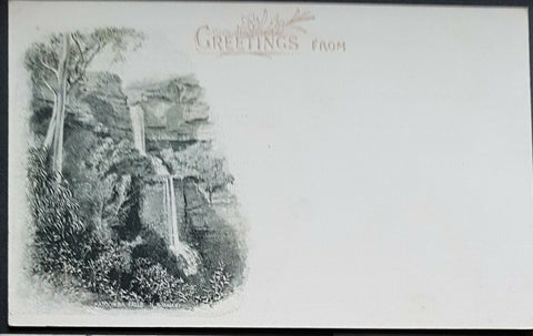 NSW 1d Arms Post Card Greetings from Katoomba Falls HG 19a M