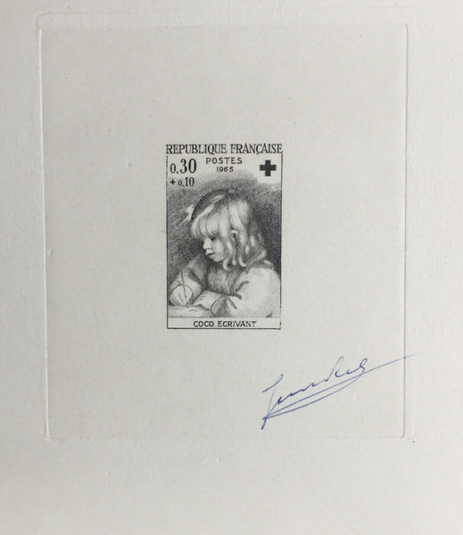 France 1965 Red Cross Fund Set. 1st, 2nd & Final State Artist Signed Die Proof