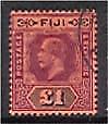 Fiji Pacific Islands  £1 purple and black/red KGV Die II SG 137a VFU used