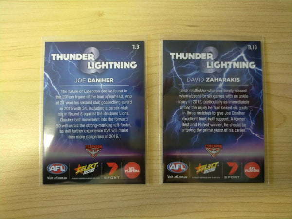 2016 Select Thunder and Lightning Essendon Set Joe Daniher & David Zaharakis