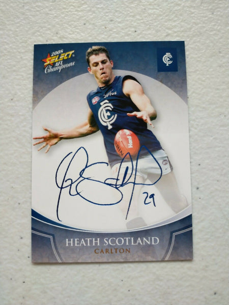 2008 Select AFL Champions Foil Signature Card Heath Scotland Carlton