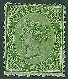 Queensland Australian States SG 143 6d yellow-green Mint