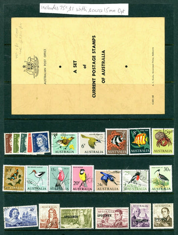 Australia 1968 Specimen Stamp Folder Including 75c, $1 with scarce 15mm Opt