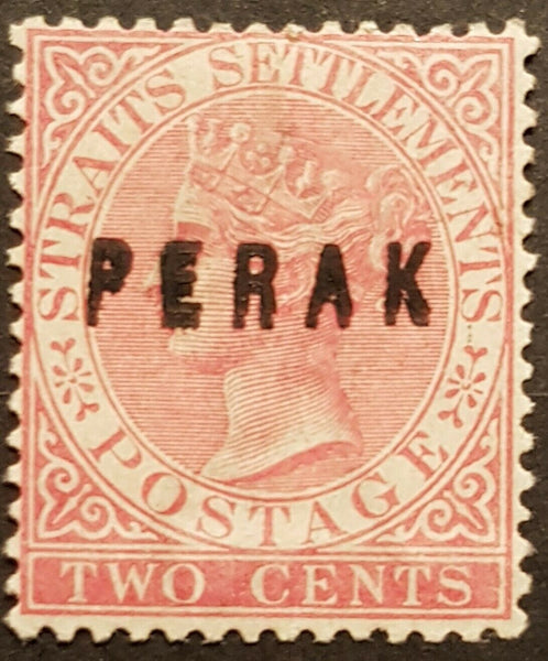 Perak on Straits Settlements SG11a, 2c type 9, with Double Overprint Error Mint