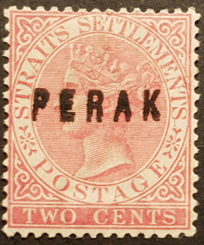 Perak on Straits Settlements SG11a, 2c type 9, with Double Overprint Error Mint