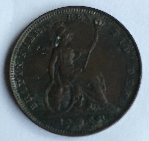 UK Great Britain 1826 King George IV Farthing Coin Very Fine
