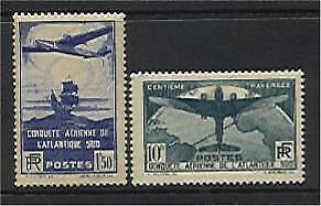 France SG 553/4 Transatlantic Flight MLH
