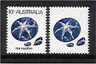 Australia SG 552ab 10c sapphire gemstone error black omitted missing colour MUH
