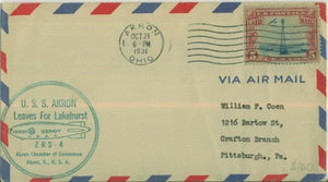 USA, USS Akron airship from Akron to Lakehurst