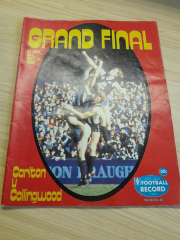 Carlton Vs Collingwood Grand Final 1979 Football Record