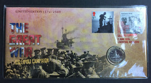 2015 GB Great Britian UK £2 Joint Issue The Great War Gallipoli Campaign Limited Issue PNC