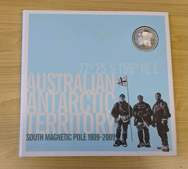 Australia AAT Antarctic 2009 Perth Mint $5 South Magnetic Pole Silver coin, Minisheet & Cover only 500 made